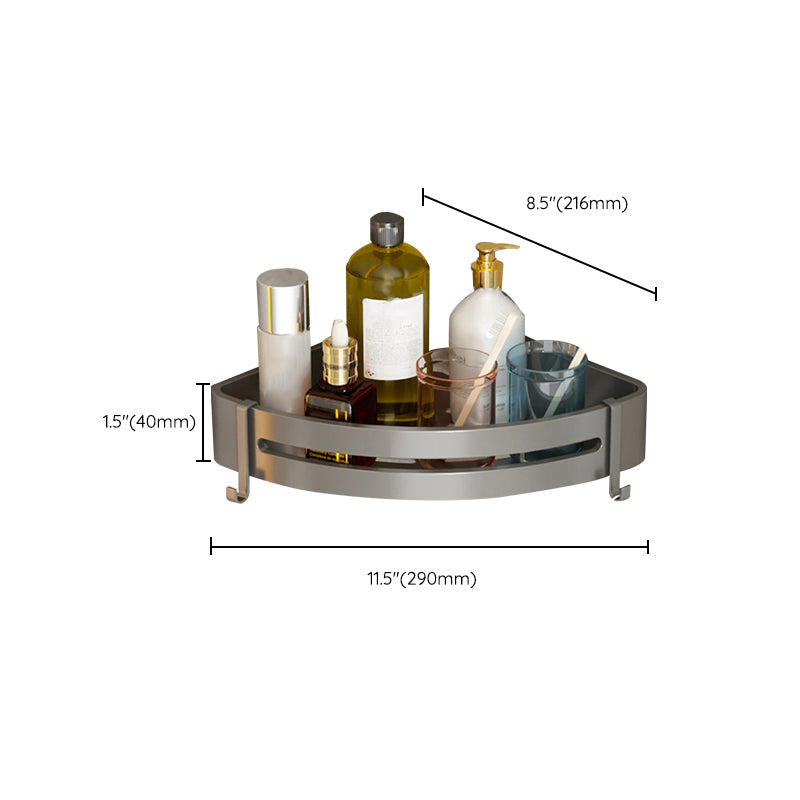Kalsten | Contemporary Aluminum Bathroom Accessory Set Gray Bath Shelf