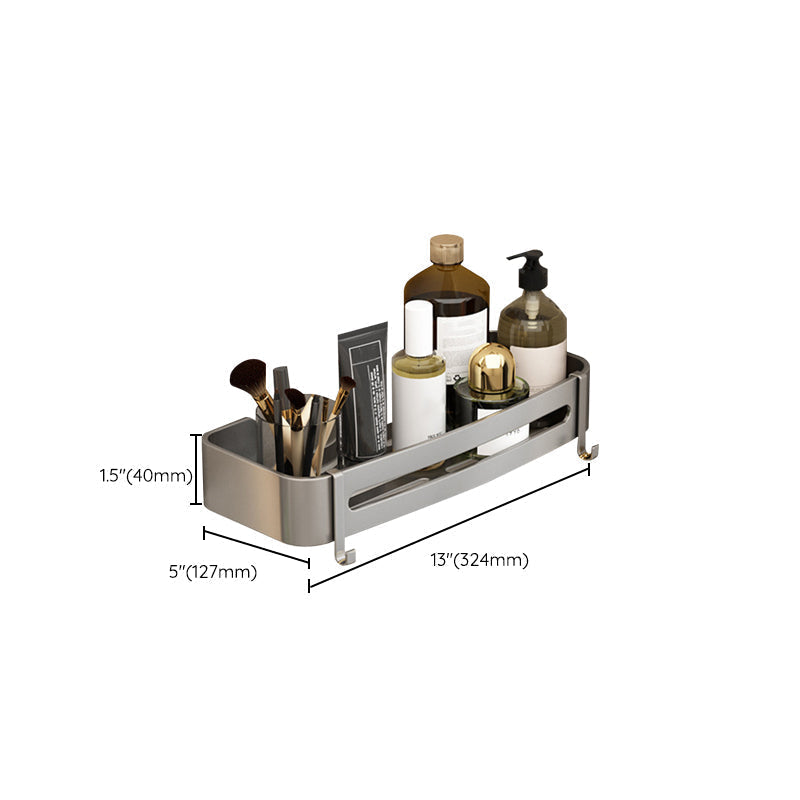 Kalsten | Contemporary Aluminum Bathroom Accessory Set Gray Bath Shelf