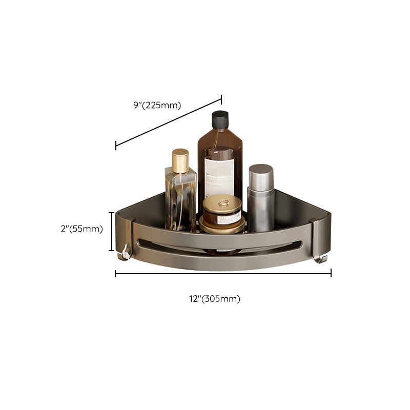 Kalsten | Contemporary Aluminum Bathroom Accessory Set Gray Bath Shelf