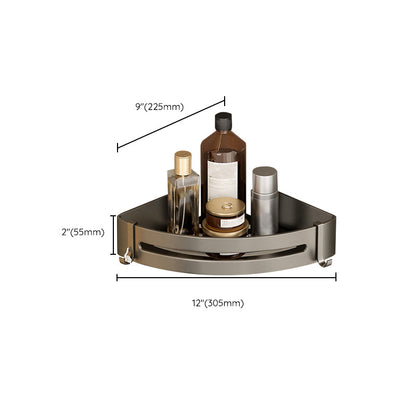 Skanto | Modern Aluminum Bathroom Accessory Set Gray Bathroom Shelf System