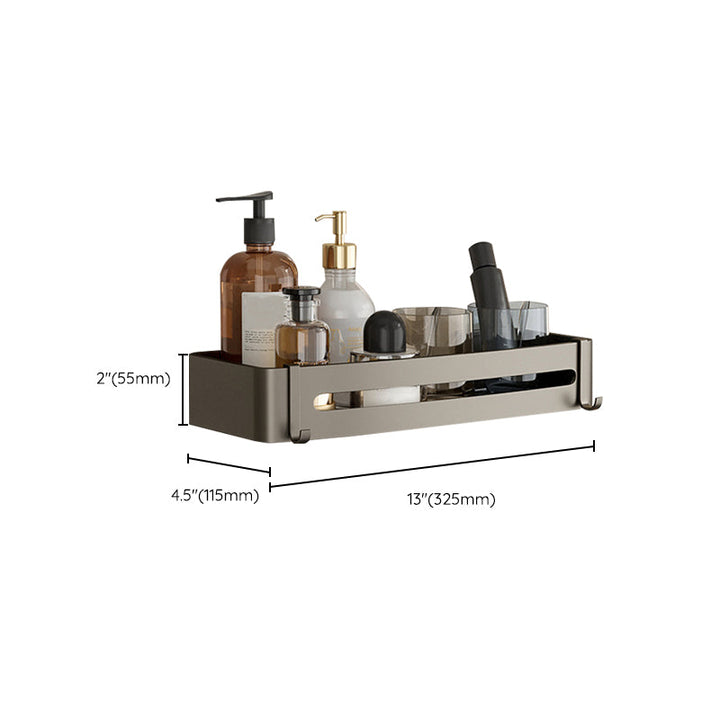 Kalsten | Contemporary Aluminum Bathroom Accessory Set Gray Bath Shelf