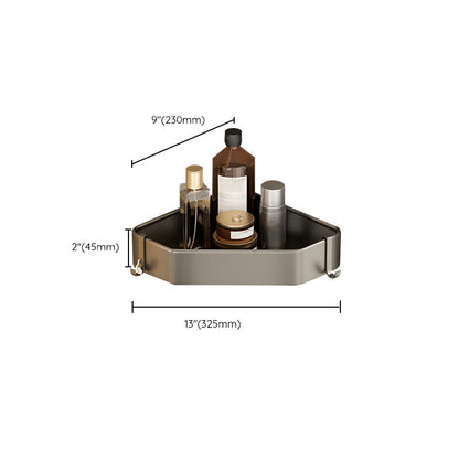 Skanto | Modern Aluminum Bathroom Accessory Set Gray Bathroom Shelf System