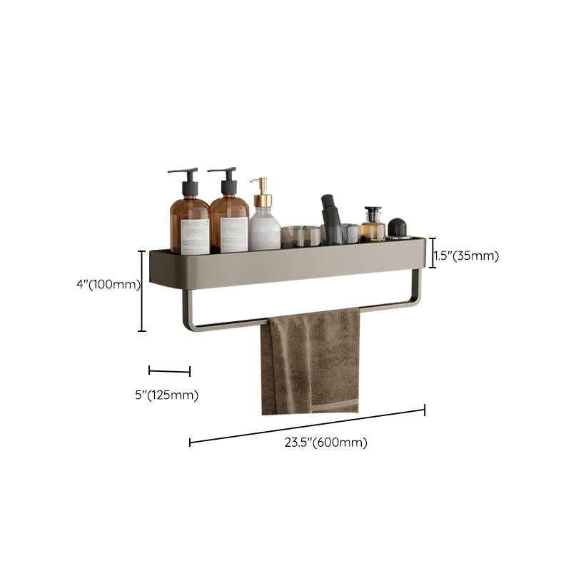 Kalsten | Contemporary Aluminum Bathroom Accessory Set Gray Bath Shelf