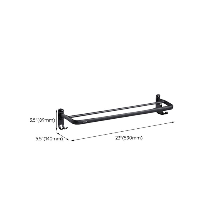 Kalsten | Contemporary bathroom accessory set with black finish and bath shelf/towel bar