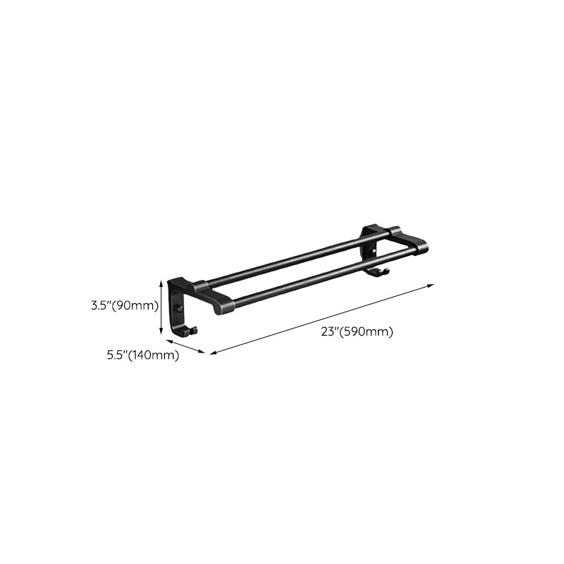 Kalsten | Contemporary bathroom accessory set with black finish and bath shelf/towel bar