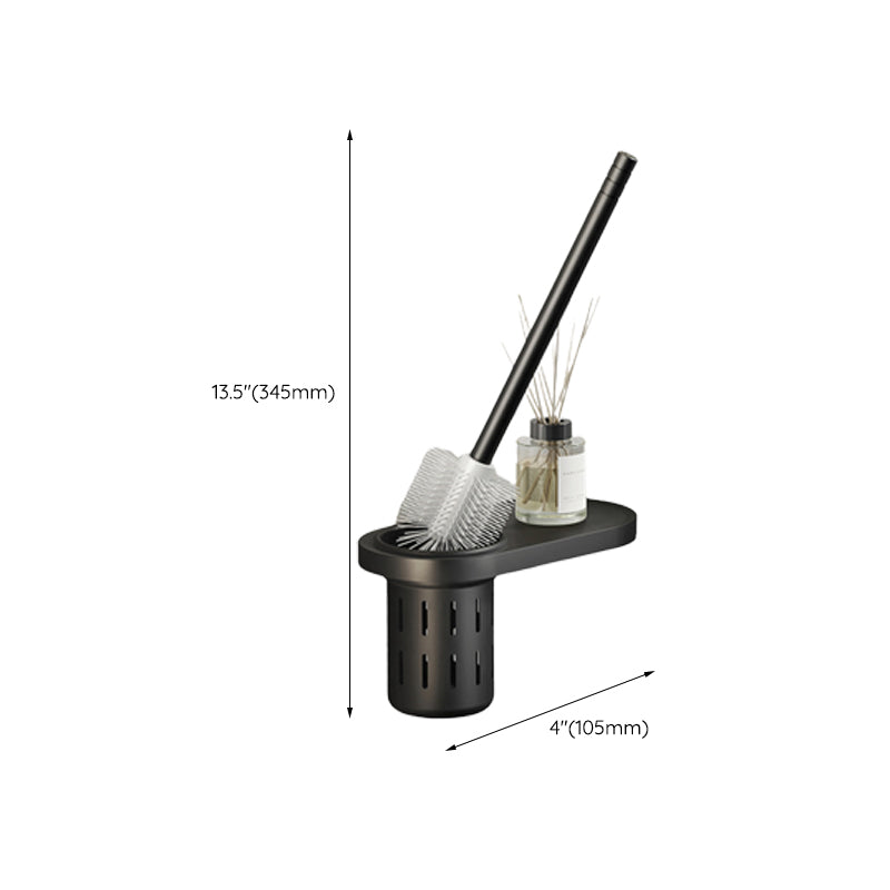 Kalsten | Contemporary bathroom accessory set with black finish and bath shelf/towel bar