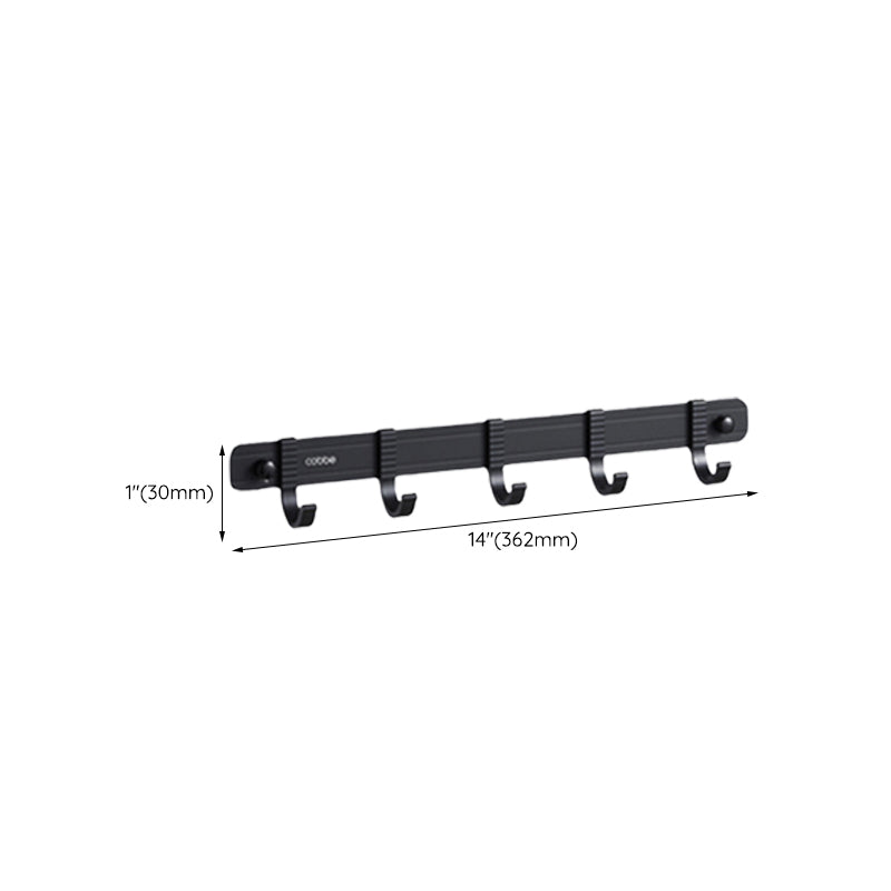 Kalsten | Contemporary bathroom accessory set with black finish and bath shelf/towel bar