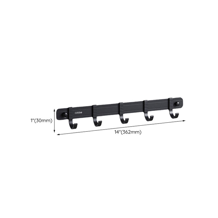 Kalsten | Contemporary bathroom accessory set with black finish and bath shelf/towel bar