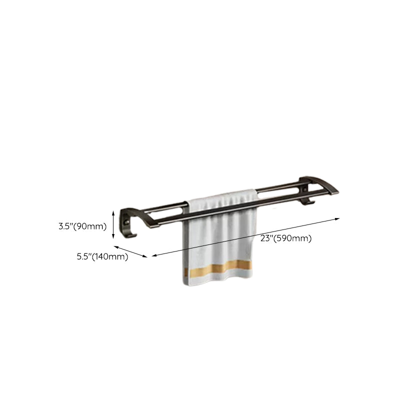 Kalsten | Contemporary bathroom accessory set with black finish and bath shelf/towel bar