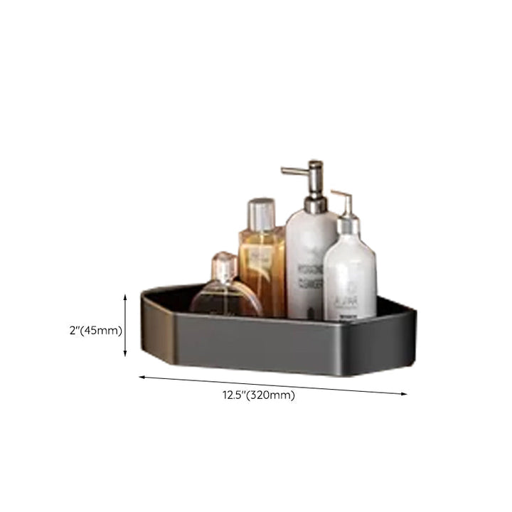 Kalsten | Contemporary bathroom accessory set with black finish and bath shelf/towel bar