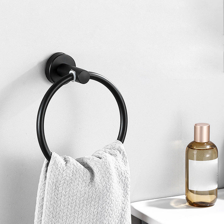 Kalsten | Modern Bathroom Hardware Set in Stainless Steel Brushed Chrome Towel Bar/Ring & Bathrobe Hook