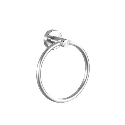 BowLift | Modern Bathroom Hardware Set in Stainless Steel Brushed Chrome Towel Bar/Ring & Bathrobe Hook