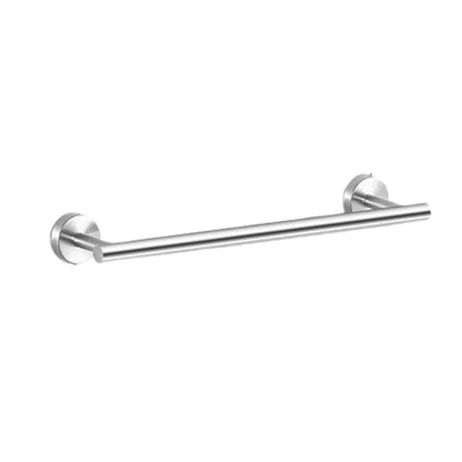BowLift | Modern Bathroom Hardware Set in Stainless Steel Brushed Chrome Towel Bar/Ring & Bathrobe Hook