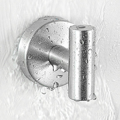 BowLift | Modern Bathroom Hardware Set in Stainless Steel Brushed Chrome Towel Bar/Ring & Bathrobe Hook
