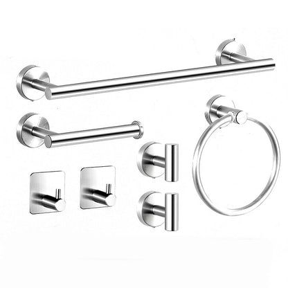 BowLift | Modern Bathroom Hardware Set in Stainless Steel Brushed Chrome Towel Bar/Ring & Bathrobe Hook