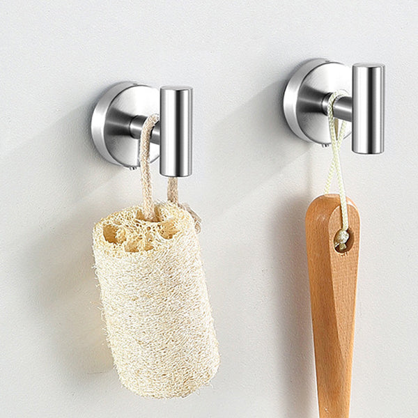 Kalsten | Modern Bathroom Hardware Set in Stainless Steel Brushed Chrome Towel Bar/Ring & Bathrobe Hook
