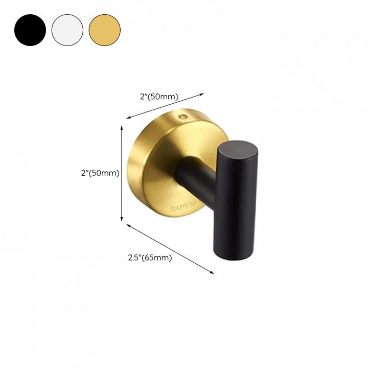 Kalsten | Modern Bathroom Hardware Set in Stainless Steel Brushed Chrome Towel Bar/Ring & Bathrobe Hook