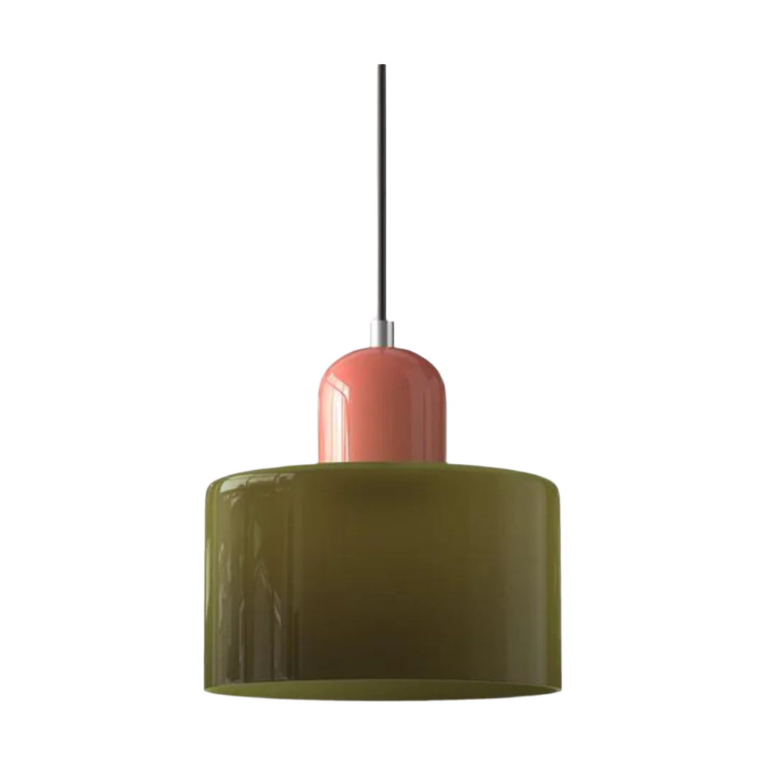 Glass pendant light – Elegant cylindrical pendant light for cozy living spaces | Kalsten