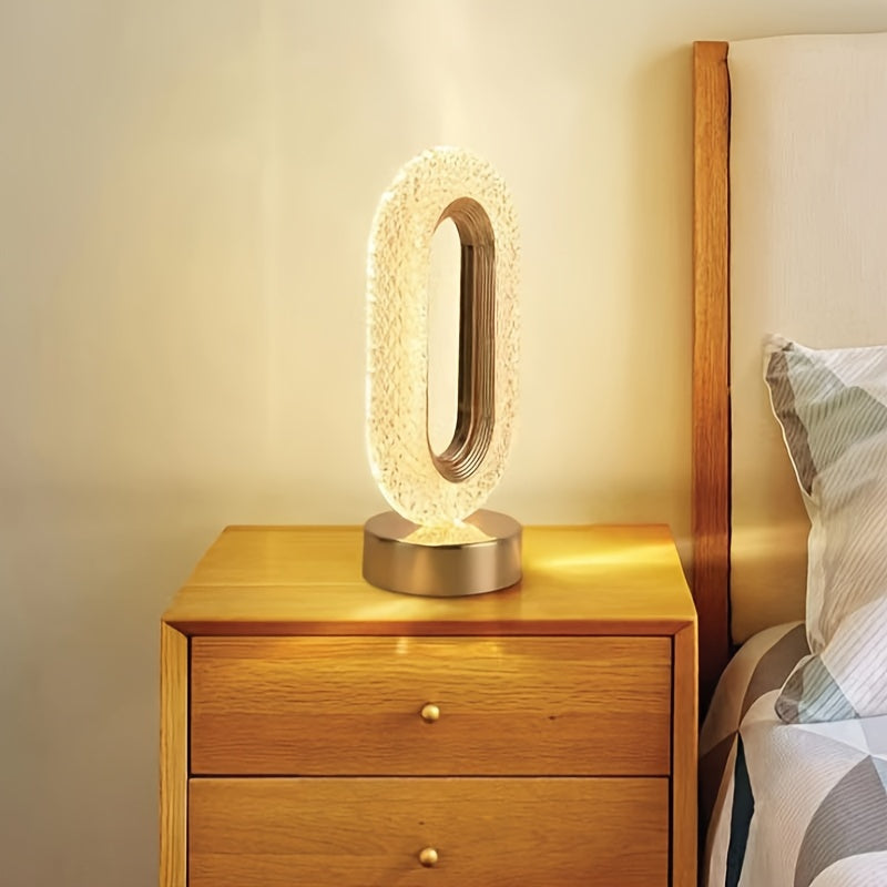 LuxeGlow – Elegant Oval Crystal Table Lamp Kalsten