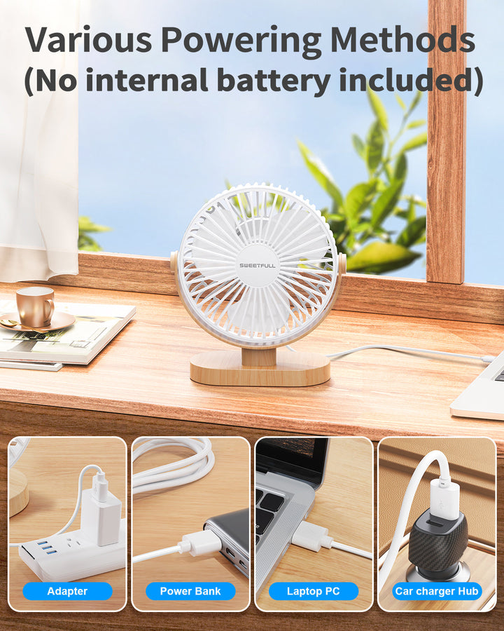 6.5 Inch USB Small Desk Fan for Home Office Car Outdoor Travel | Kalsten