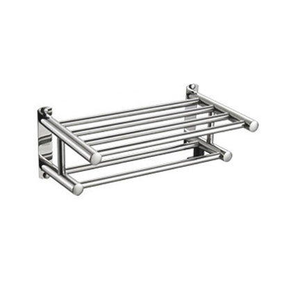 BowLift | Polished Chrome Modern Bathroom Accessory Set in Stainless Steel with Bath Shelf/Towel Bar