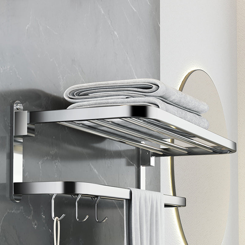 BowLift | Polished Chrome Modern Bathroom Accessory Set in Stainless Steel with Bath Shelf/Towel Bar
