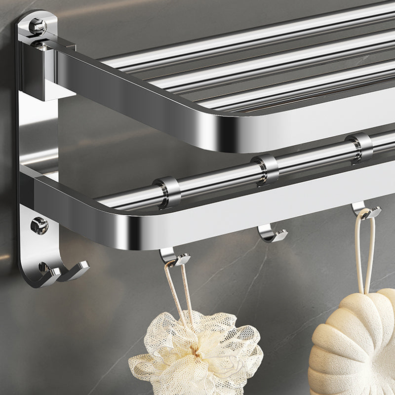 BowLift | Polished Chrome Modern Bathroom Accessory Set in Stainless Steel with Bath Shelf/Towel Bar