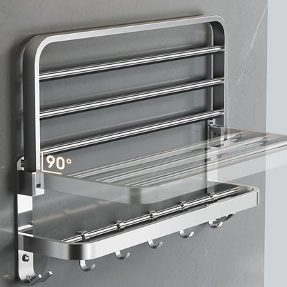 BowLift | Polished Chrome Modern Bathroom Accessory Set in Stainless Steel with Bath Shelf/Towel Bar