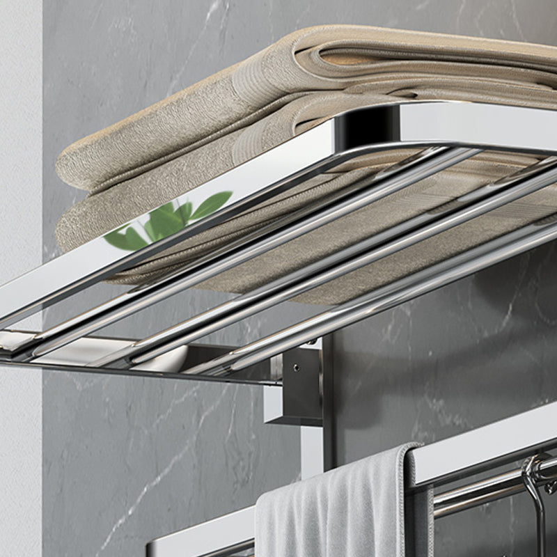 BowLift | Polished Chrome Modern Bathroom Accessory Set in Stainless Steel with Bath Shelf/Towel Bar