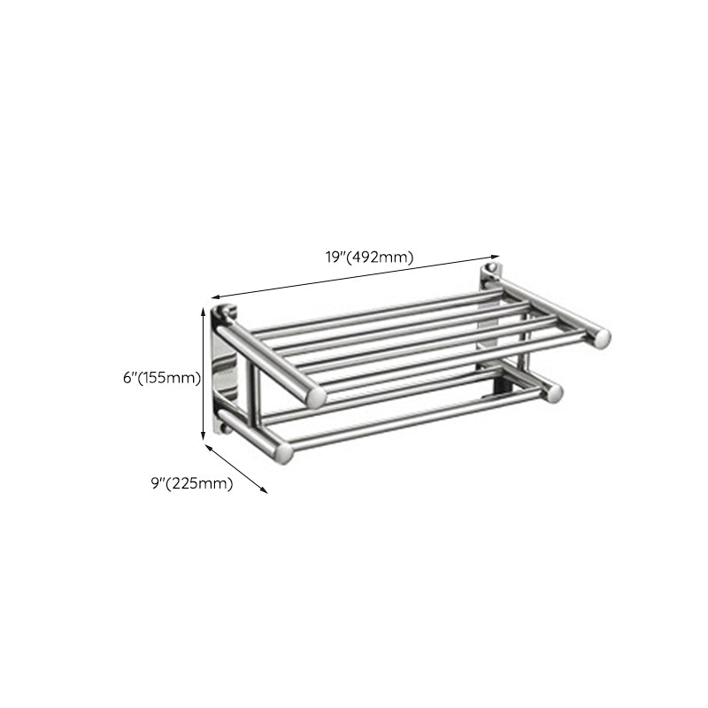 BowLift | Polished Chrome Modern Bathroom Accessory Set in Stainless Steel with Bath Shelf/Towel Bar