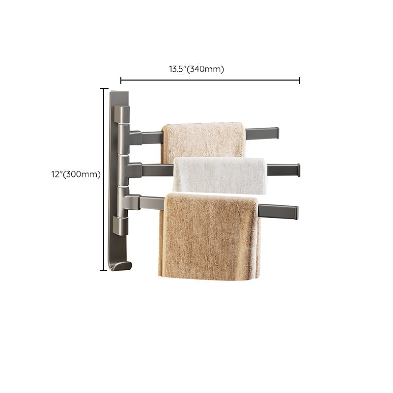 Kalsten | Contemporary Gray Bathroom Accessory Set Aluminium Towel Holder