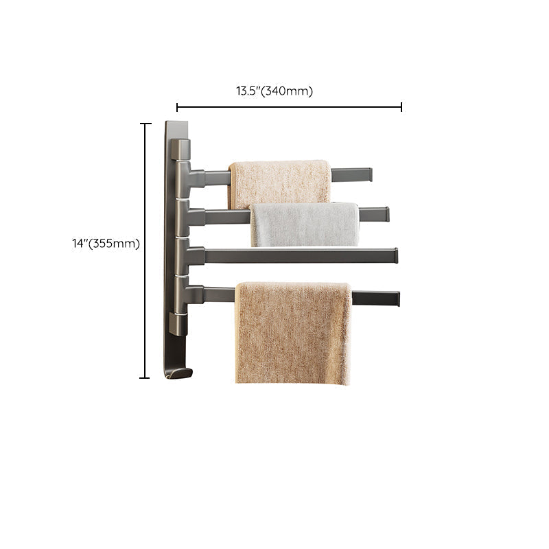 Kalsten | Contemporary Gray Bathroom Accessory Set Aluminium Towel Holder