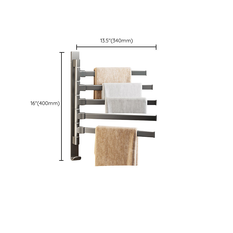 Kalsten | Contemporary Gray Bathroom Accessory Set Aluminium Towel Holder