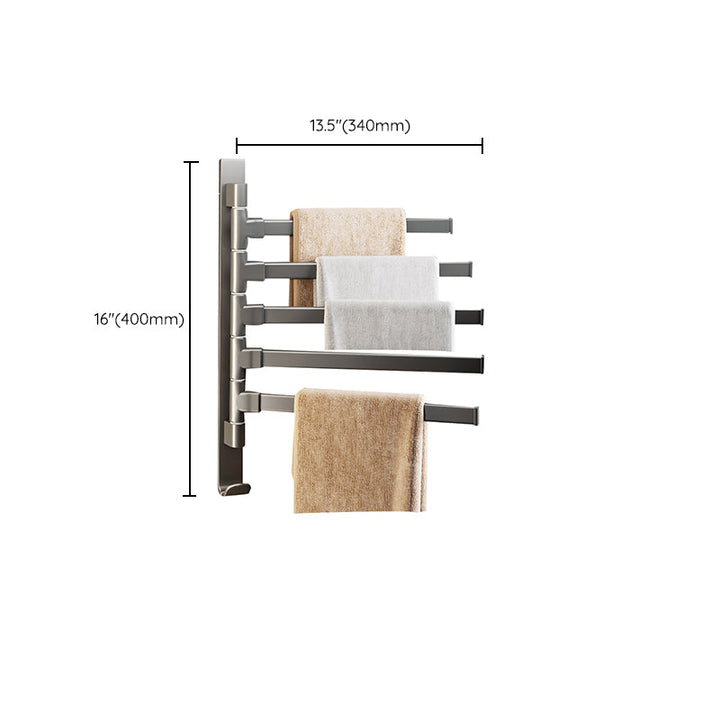 Kalsten | Contemporary Gray Bathroom Accessory Set Aluminium Towel Holder