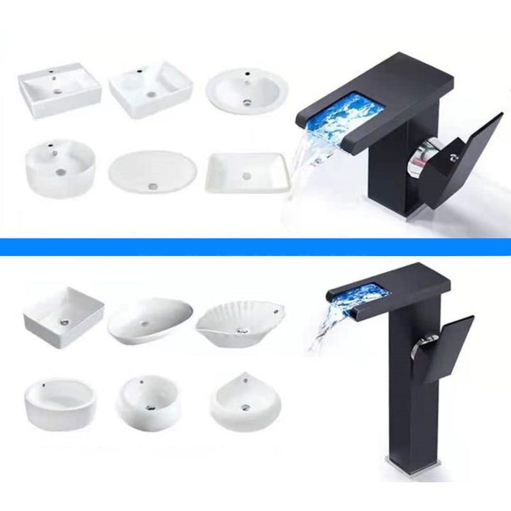 Kalsten | Single-Handle Basin Faucet 1-Hole Widely Used Bathroom Sink Faucet with LED Lighting