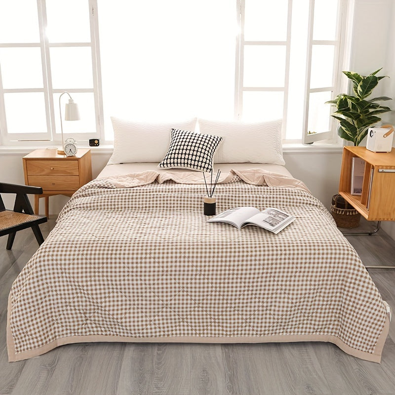 Elegant Preppy Plaid Summer Blanket for Cool Nights Kalsten