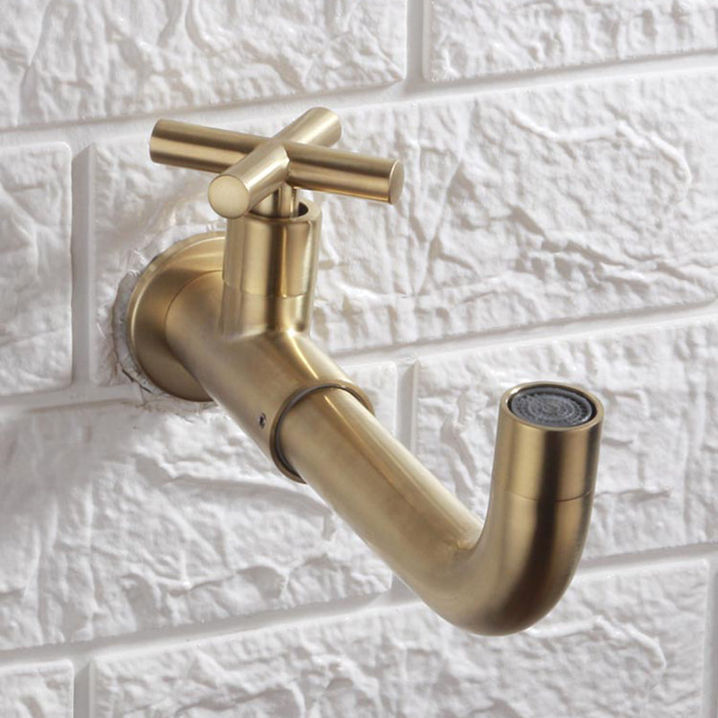 BowLift | Contemporary Wall-Mounted Bathroom Faucet Cross Handles Stainless Steel Faucet