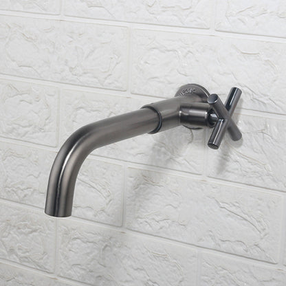 BowLift | Contemporary Wall-Mounted Bathroom Faucet Cross Handles Stainless Steel Faucet