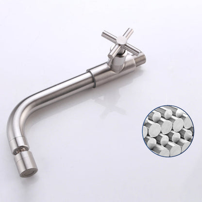 BowLift | Contemporary Wall-Mounted Bathroom Faucet Cross Handles Stainless Steel Faucet