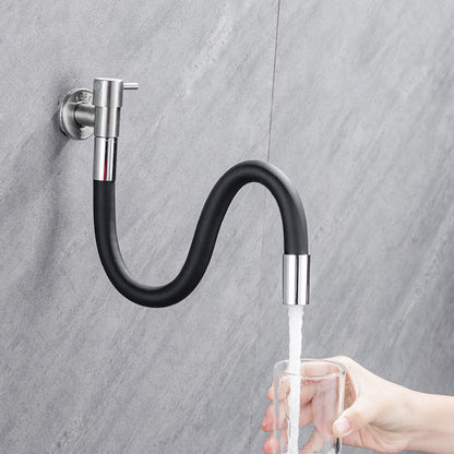 BowLift | Contemporary wall-mounted bathroom faucet with lever handles made of stainless steel