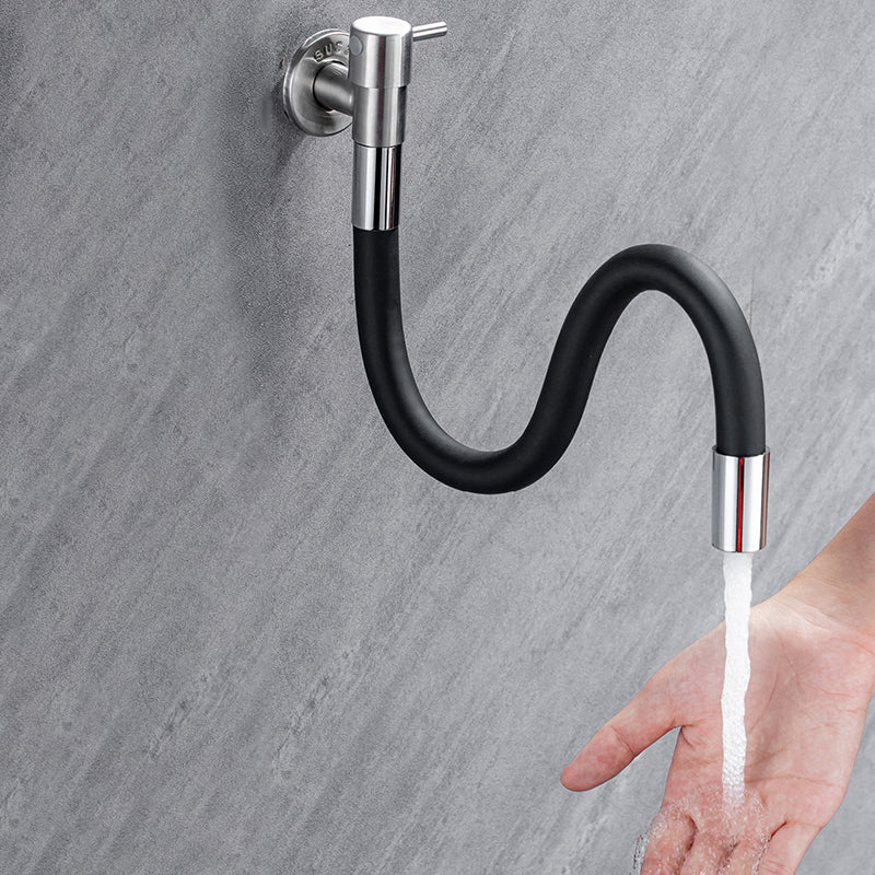 Brehn | Contemporary wall-mounted bathroom faucet with stainless steel lever handles