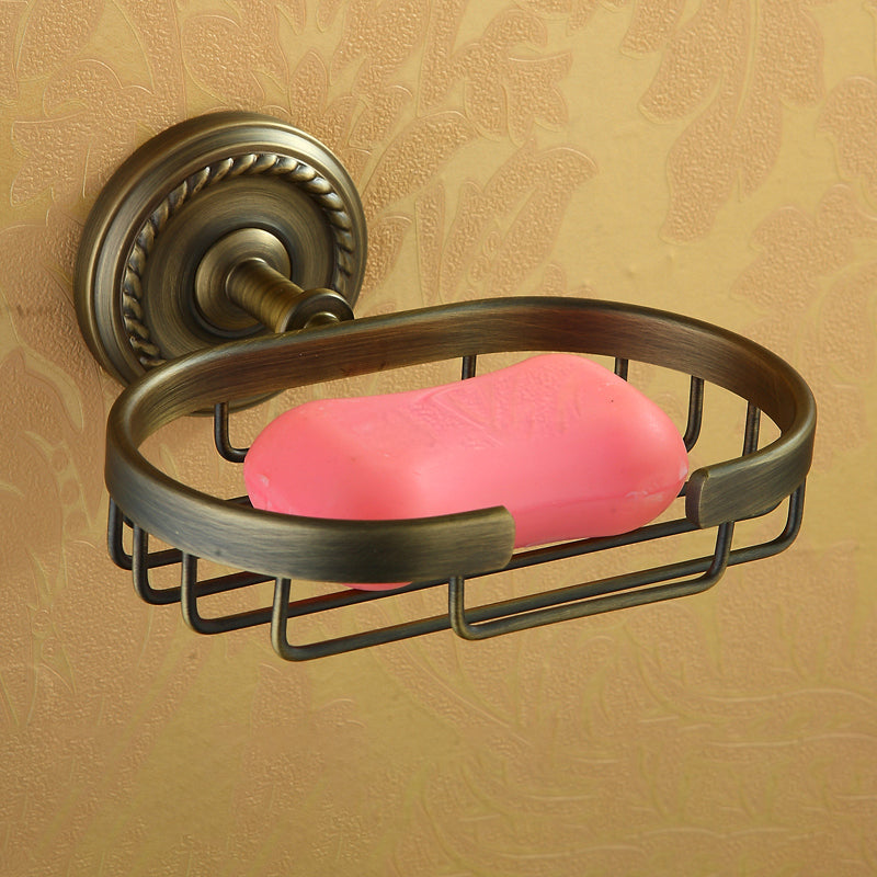 Kalsten | Worn Brass Traditional Bathroom Set with Bath Shelf/Paper Holder & Towel Bar
