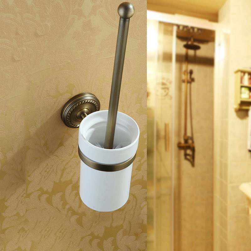 Kalsten | Worn Brass Traditional Bathroom Set with Bath Shelf/Paper Holder & Towel Bar