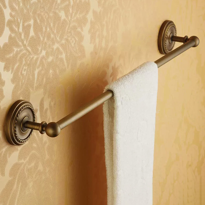 Kalsten | Worn Brass Traditional Bathroom Set with Bath Shelf/Paper Holder & Towel Bar