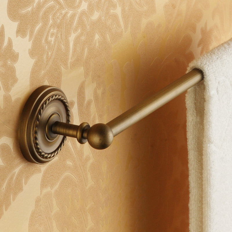 Kalsten | Worn Brass Traditional Bathroom Set with Bath Shelf/Paper Holder & Towel Bar