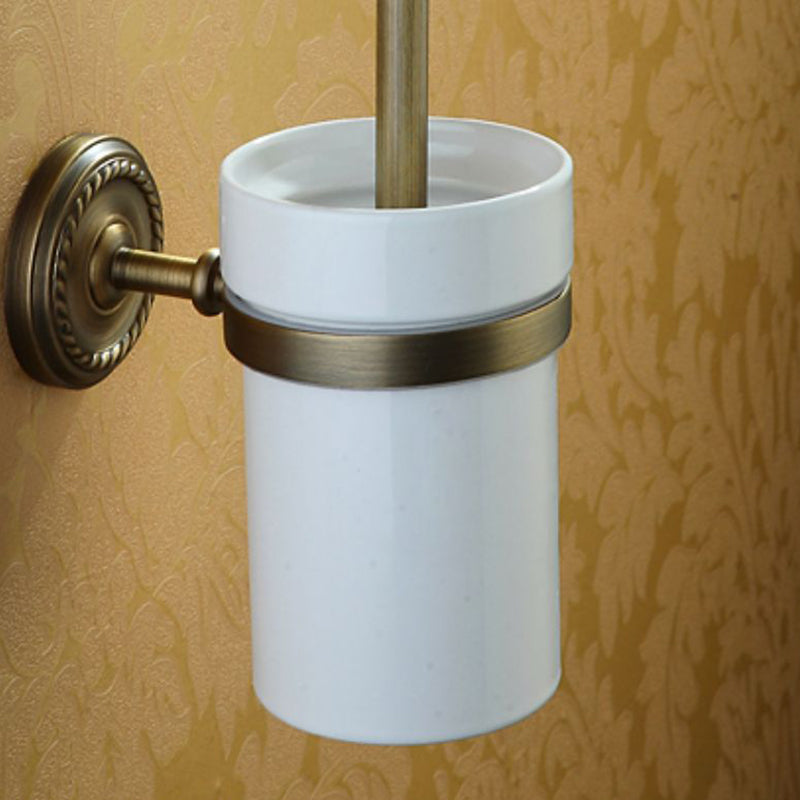 Kalsten | Worn Brass Traditional Bathroom Set with Bath Shelf/Paper Holder & Towel Bar