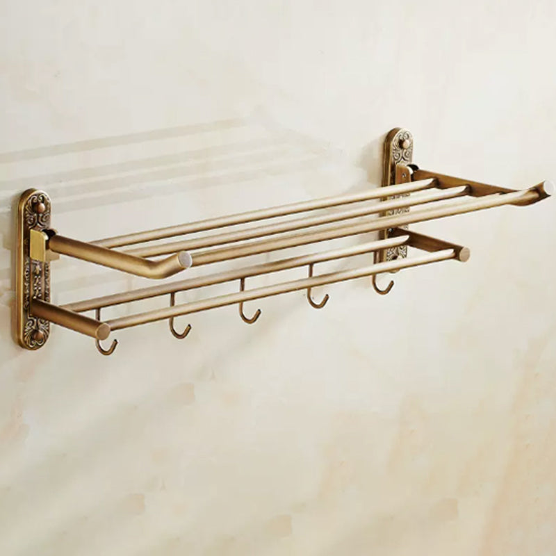 Kalsten | Worn Brass Traditional Bathroom Set with Bath Shelf/Paper Holder & Towel Bar