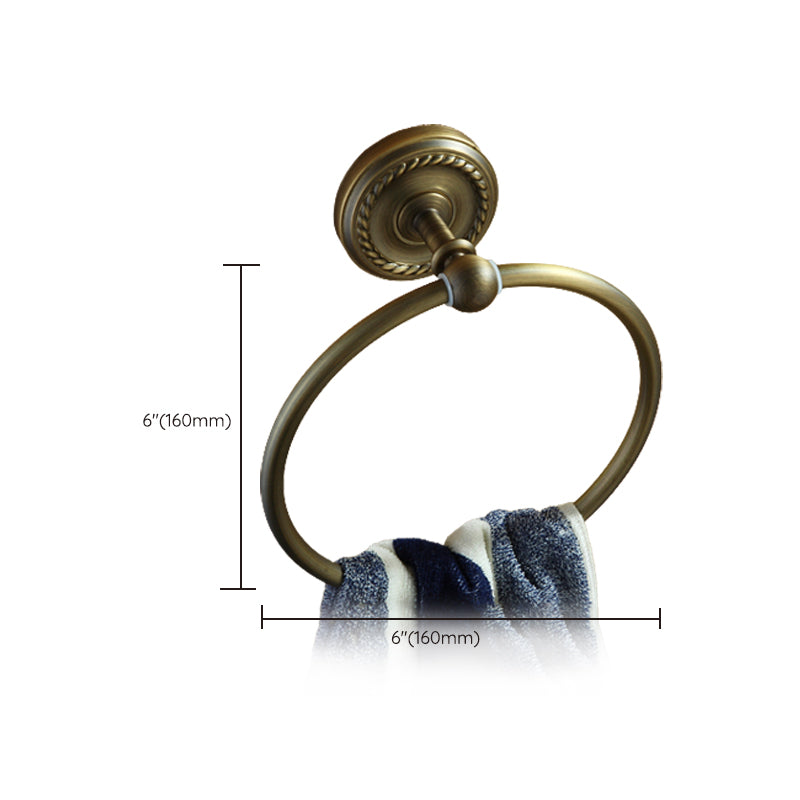 Kalsten | Worn Brass Traditional Bathroom Set with Bath Shelf/Paper Holder & Towel Bar