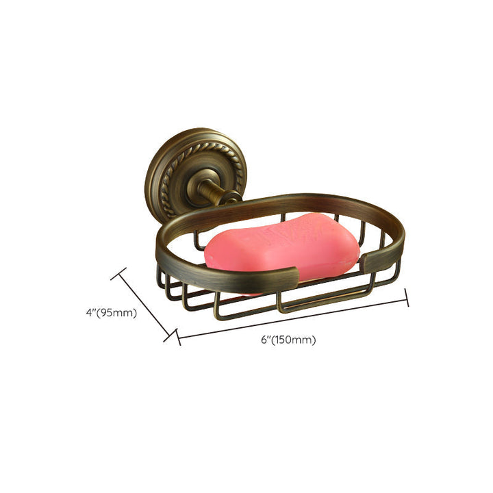 Kalsten | Worn Brass Traditional Bathroom Set with Bath Shelf/Paper Holder & Towel Bar