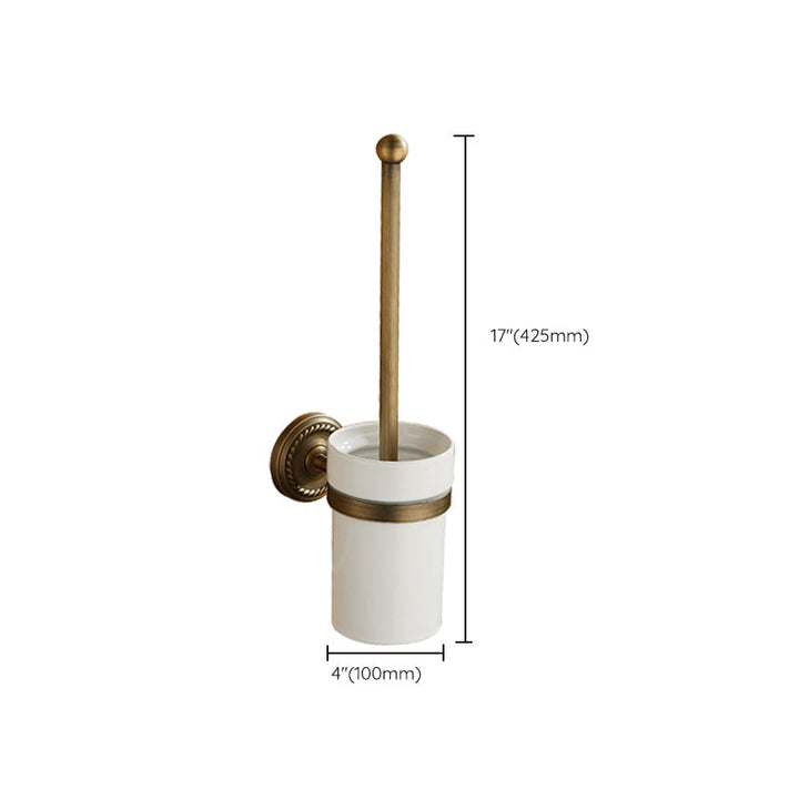 Kalsten | Worn Brass Traditional Bathroom Set with Bath Shelf/Paper Holder & Towel Bar